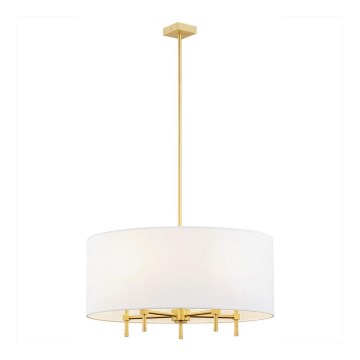 Argon 2132 - Csillár rúdon ABBANO 5xE14/7W/230V sárgaréz/fehér