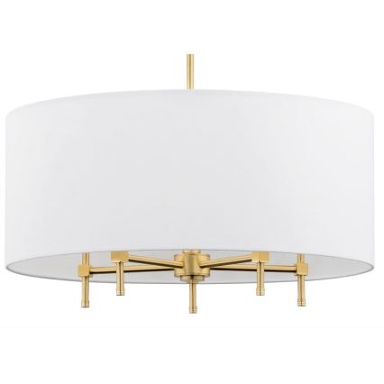 Argon 2132 - Csillár rúdon ABBANO 5xE14/7W/230V sárgaréz/fehér