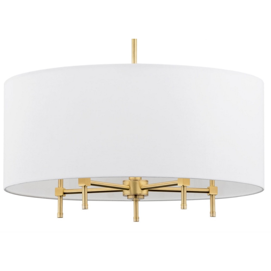 Argon 2132 - Csillár rúdon ABBANO 5xE14/7W/230V sárgaréz/fehér