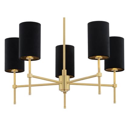 Argon 2135 - Csillár rúdon ABRUZZO 5xE14/7W/230V sárgaréz/fekete