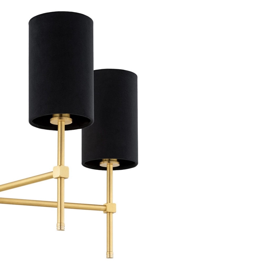 Argon 2135 - Csillár rúdon ABRUZZO 5xE14/7W/230V sárgaréz/fekete