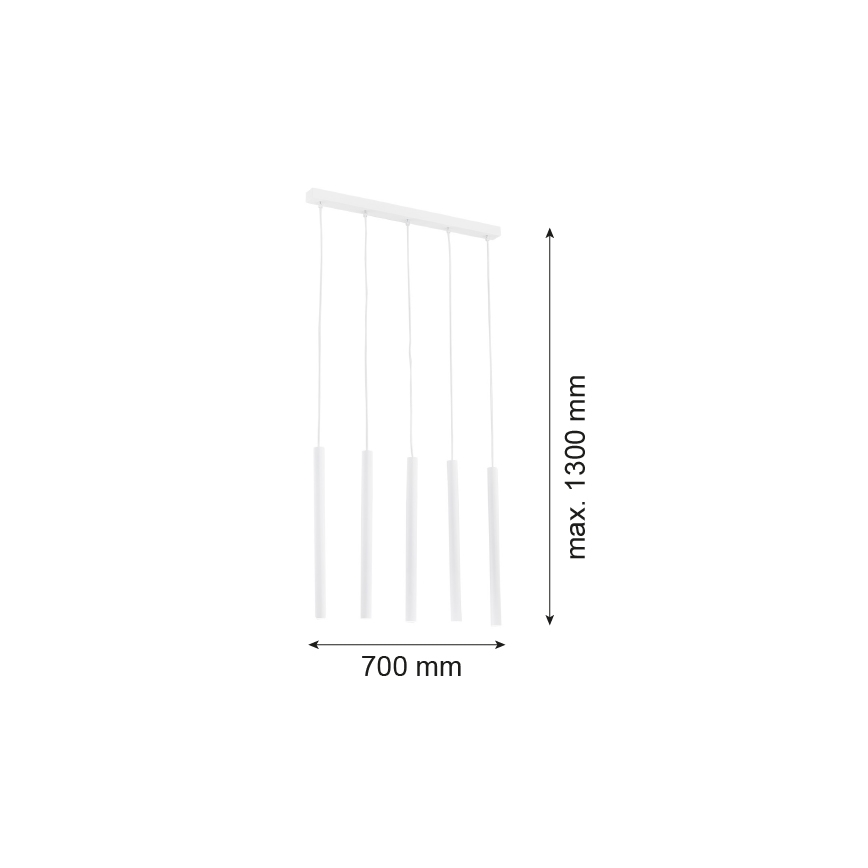 Argon 2136 - Csillár zsinóron ETNA 5xG9/6W/230V fehér