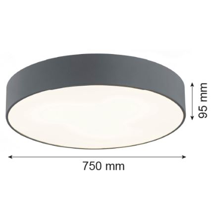 Argon 2535 - DARLING mennyezeti lámpa 6xE27/15W/230V átm. 75 cm szürke