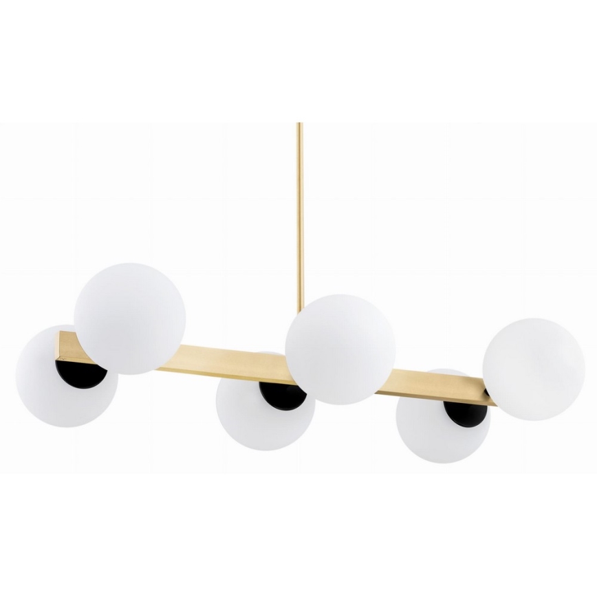 Argon 2549 - Csillár rúdon FREEMONT 6xE27/15W/230V arany/fehér/fekete