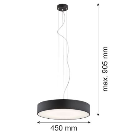 Argon 3352 - Csillár DARLING LED/35W/230V Ø 45 cm fekete