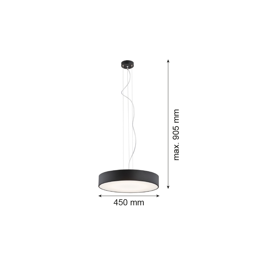 Argon 3352 - Csillár DARLING LED/35W/230V Ø 45 cm fekete