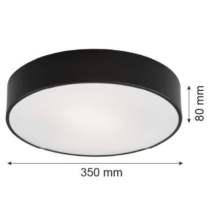 Argon 3570 - LED mennyezeti lámpa DARLING LED/25W/230V átm. 35 cm fekete
