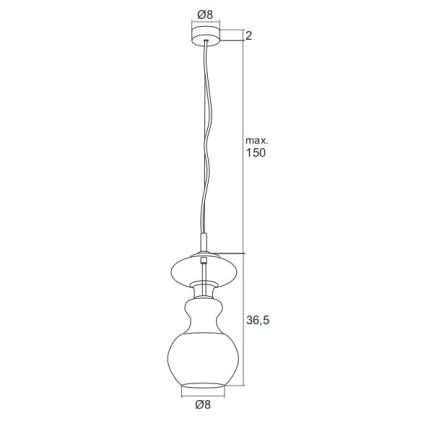 Argon 3800 - LED Csillár zsinóron MODENA LED/8W/230V