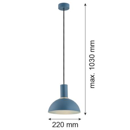 Argon 4221 - Függeszték sínre SINES 1xE27/15W/230V átm. 28 cm kék