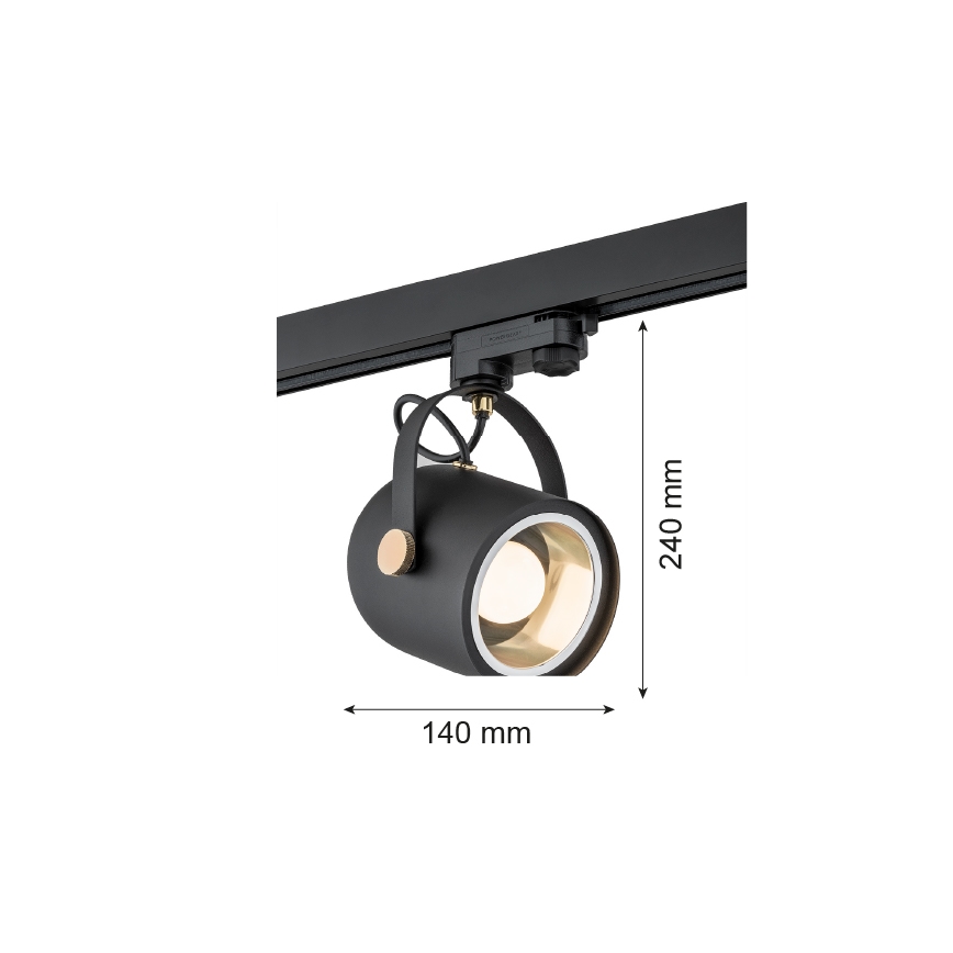 Argon 4311 - Spotlámpa NET sínrendszerhez 1xE27/15W/230V fekete