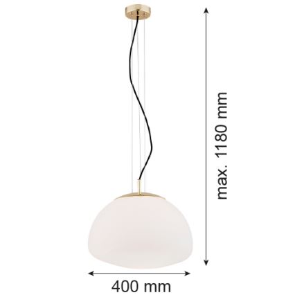 Argon 4317 - TRINI 1xE27/15W/230V kábelre szerelhető csillár, átmérő 40 cm, arany színű