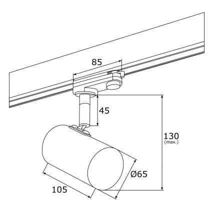 Argon 4322 - LED Spotlámpa sínrendszerhez HAGA LED/9W/230V fekete