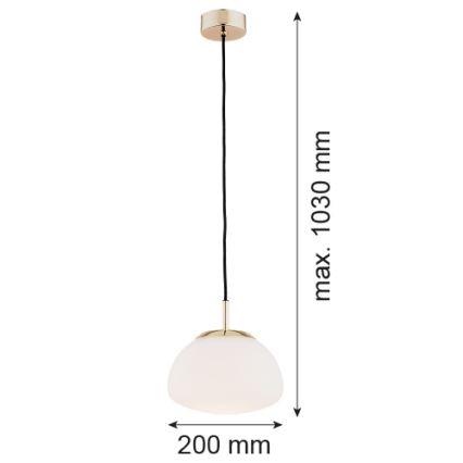 Argon 4352 - TRINI függeszték 1xE27/15W/230V, 20 cm átmérő, arany színű