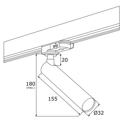 Argon 4355 - LED spotlámpa sínrendszerhez ELBRUS LED/4,5W/230V fekete
