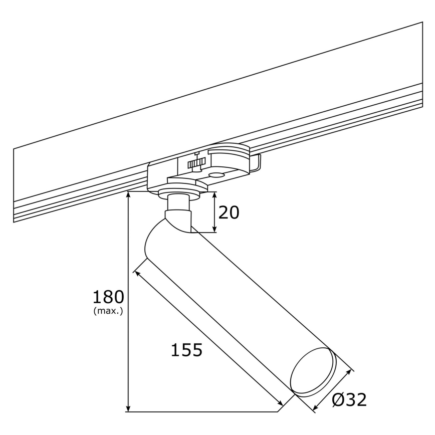 Argon 4355 - LED spotlámpa sínrendszerhez ELBRUS LED/4,5W/230V fekete