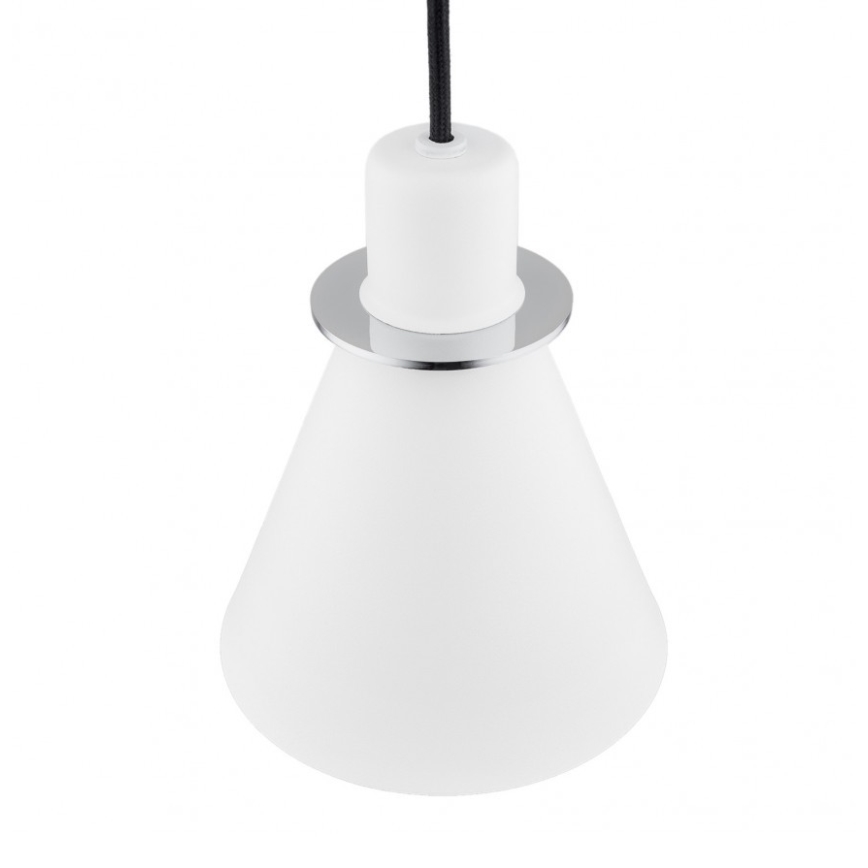 Argon 4681 - Csillár zsinóron BEVERLY 1xE27/15W/230V fehér/fényes króm