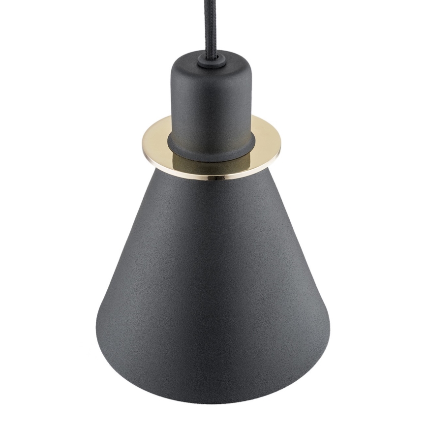 Argon 4687 - Csillár zsinóron BEVERLY 1xE27/15W/230V fekete/arany