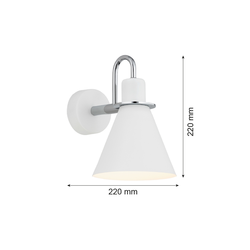 Argon 4705 - Fali lámpa BEVERLY 1xE27/15W/230V fehér/fényes króm