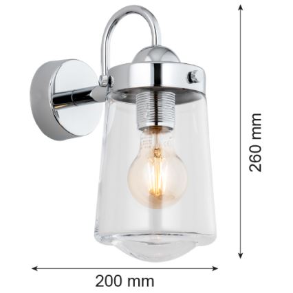 Argon 4719 - Fürdőszobai fali lámpa PASADENA 1xE27/15W/230V IP44