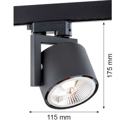 Argon 4751 - LED spotlámpa ALTO sínrendszerhez 1xGU10-AR111/12W/230V fekete