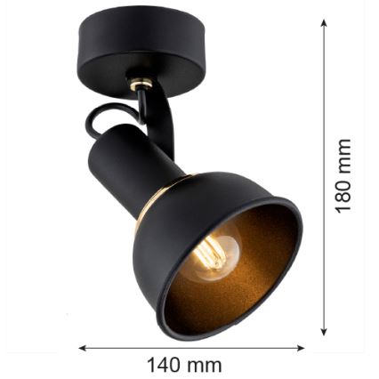 Argon 4900 - Spotlámpa TWIST 1xE14/7W/230V fekete/arany