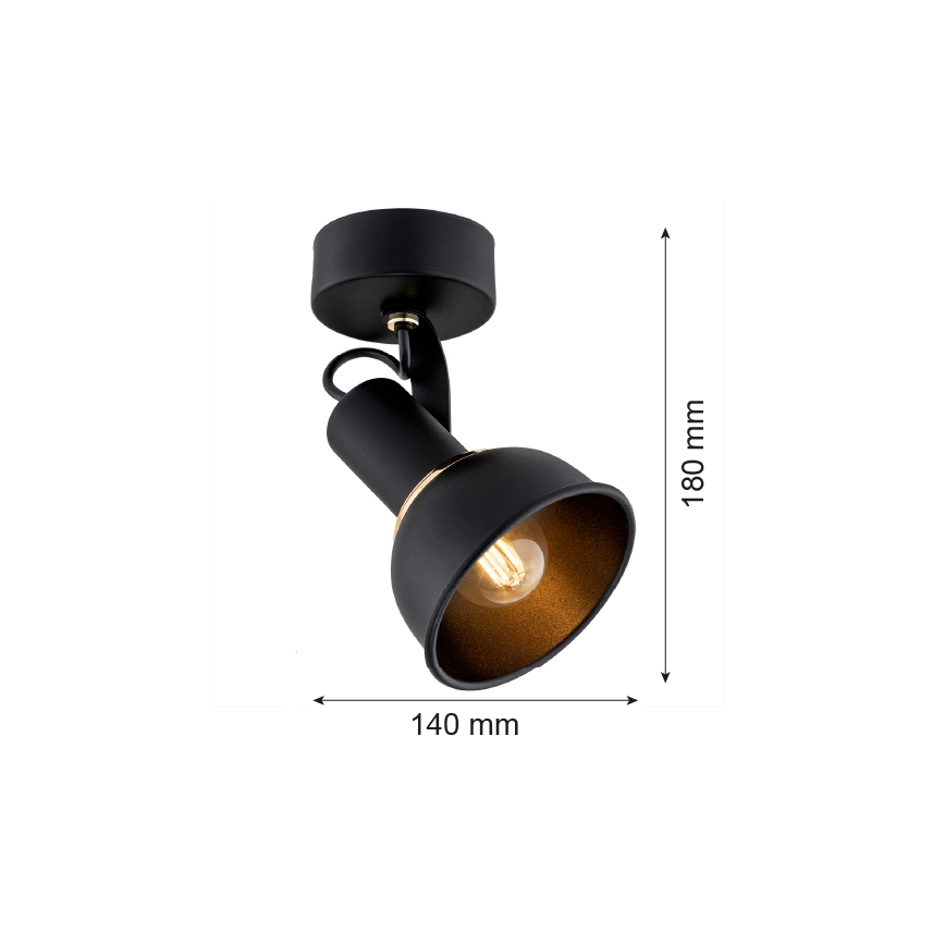 Argon 4900 - Spotlámpa TWIST 1xE14/7W/230V fekete/arany