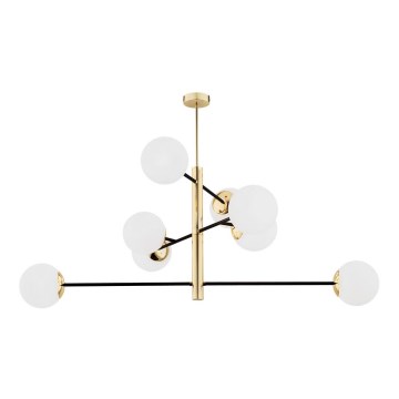 Argon 5041 - Csillár rúdon CAMERON 8xE27/15W/230V sárgaréz/fekete