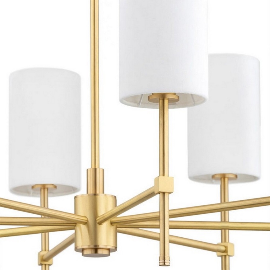 Argon 5051 - Csillár rúdon ABRUZZO 8xE14/15W/230V sárgaréz/fehér