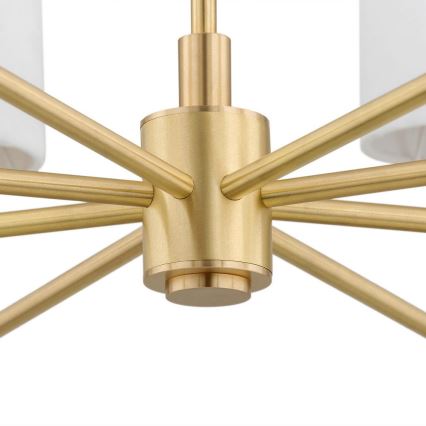 Argon 5051 - Csillár rúdon ABRUZZO 8xE14/15W/230V sárgaréz/fehér