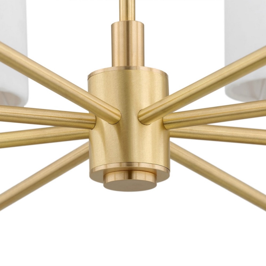 Argon 5051 - Csillár rúdon ABRUZZO 8xE14/15W/230V sárgaréz/fehér