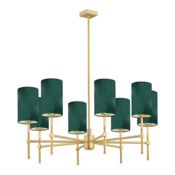 Argon 5055 - Csillár rúdon ABRUZZO 8xE14/7W/230V sárgaréz/zöld