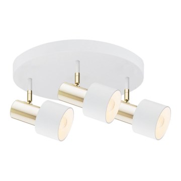 Argon 6008 - Spotlámpa DORIA 3xE27/15W/230V fehér/sárgaréz