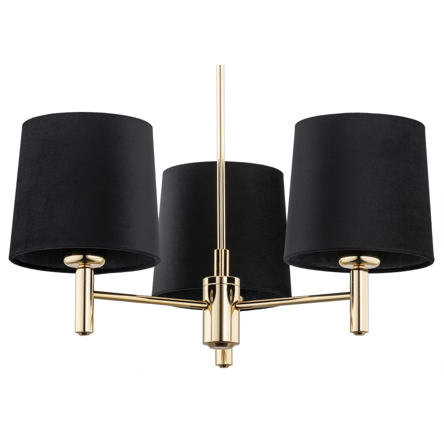 Argon 6111 - Csillár rúdon PONTE 3xE27/15W/230V fekete