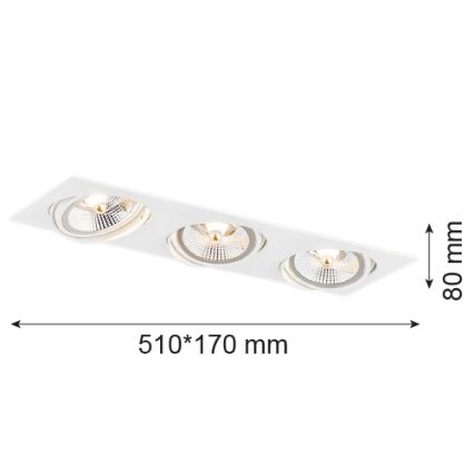 Argon 6115 - OLIMP 3xGU10-AR111/12W/230V mennyezeti lámpa fehér