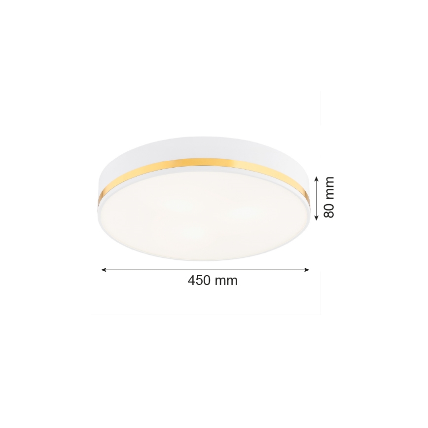 Argon 6138 - Mennyezeti lámpa AMORE 3xE27/15W/230V átmérő 45 cm fehér/arany