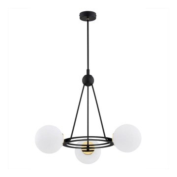 Argon 6150 - Csillár rúdon AMALFI 3xE27/15W/230V fekete/fehér