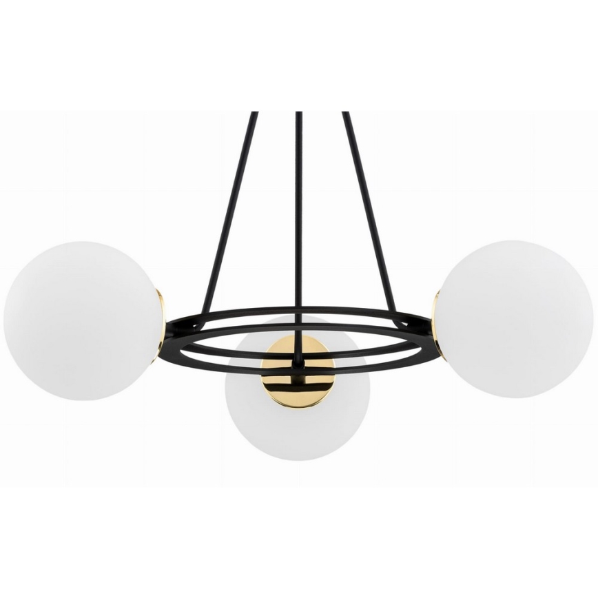 Argon 6150 - Csillár rúdon AMALFI 3xE27/15W/230V fekete/fehér