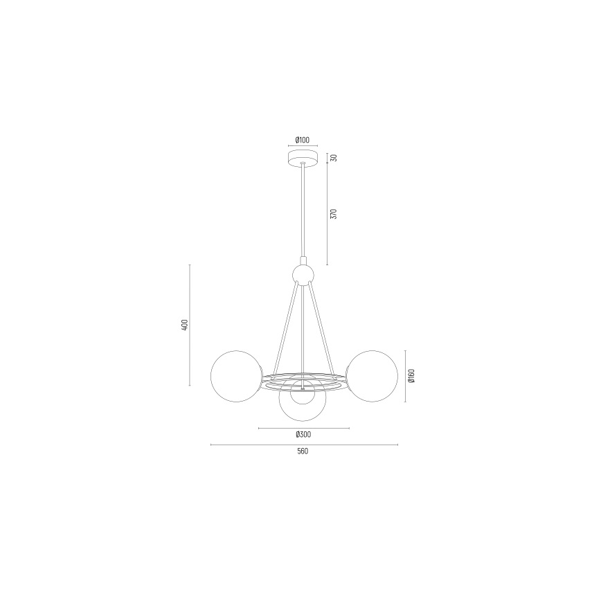 Argon 6150 - Csillár rúdon AMALFI 3xE27/15W/230V fekete/fehér