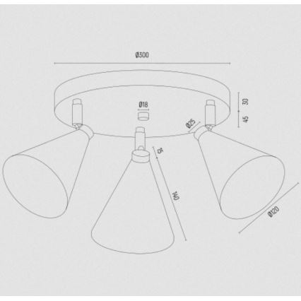 Argon 6244 - Spotlámpa LUCINDA 3xE14/7W/230V fekete