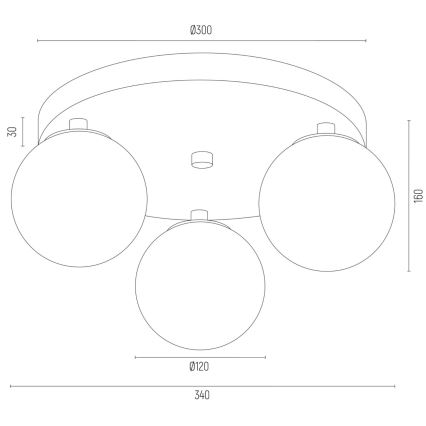 Argon 6290 - Mennyezeti lámpa FABIO 3xE14/7W/230V alabástrom arany