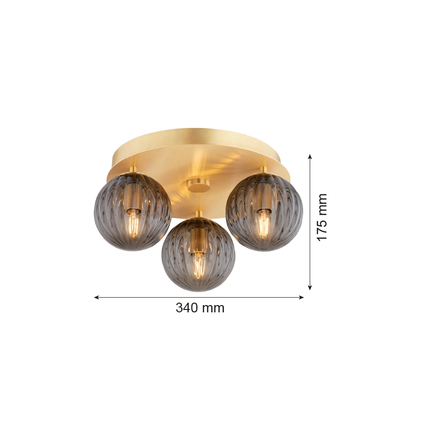 Argon 6308 - Mennyezeti lámpa PALOMA 3xE14/7W/230V arany/fekete
