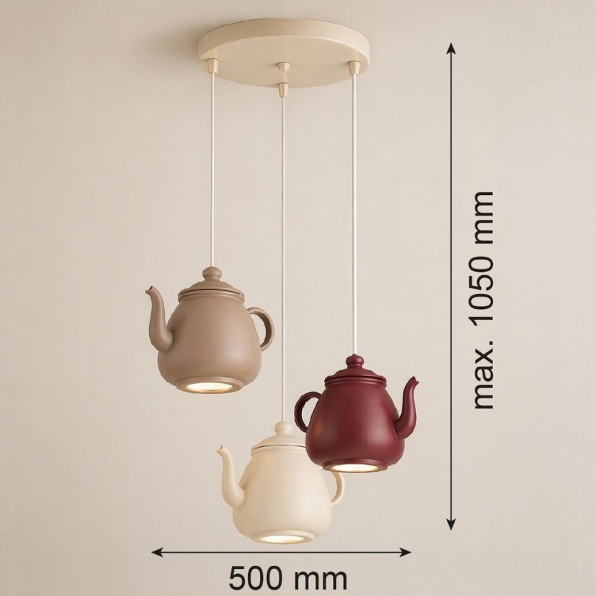 Argon 6366 - Zsinóros függőlámpa KAMAL 3xGU10/5W/230V