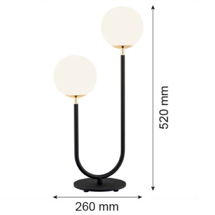 Argon 7072 - Asztali lámpa FERRONE 2xE14/7W/230V fekete/fehér/arany