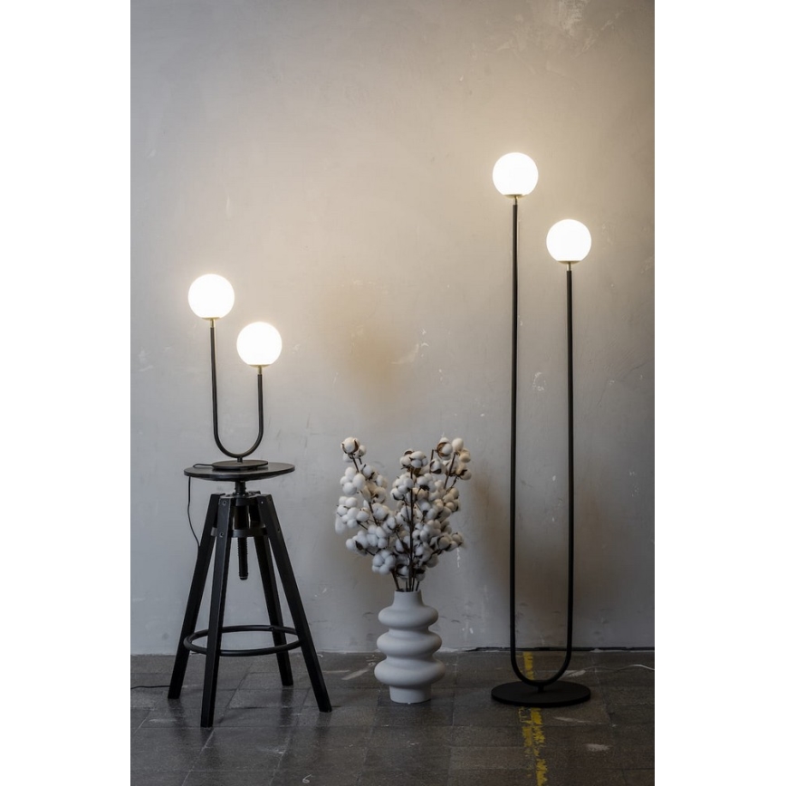 Argon 7073 - Állólámpa FERRONE 2xE14/7W/230V fekete/fehér/arany