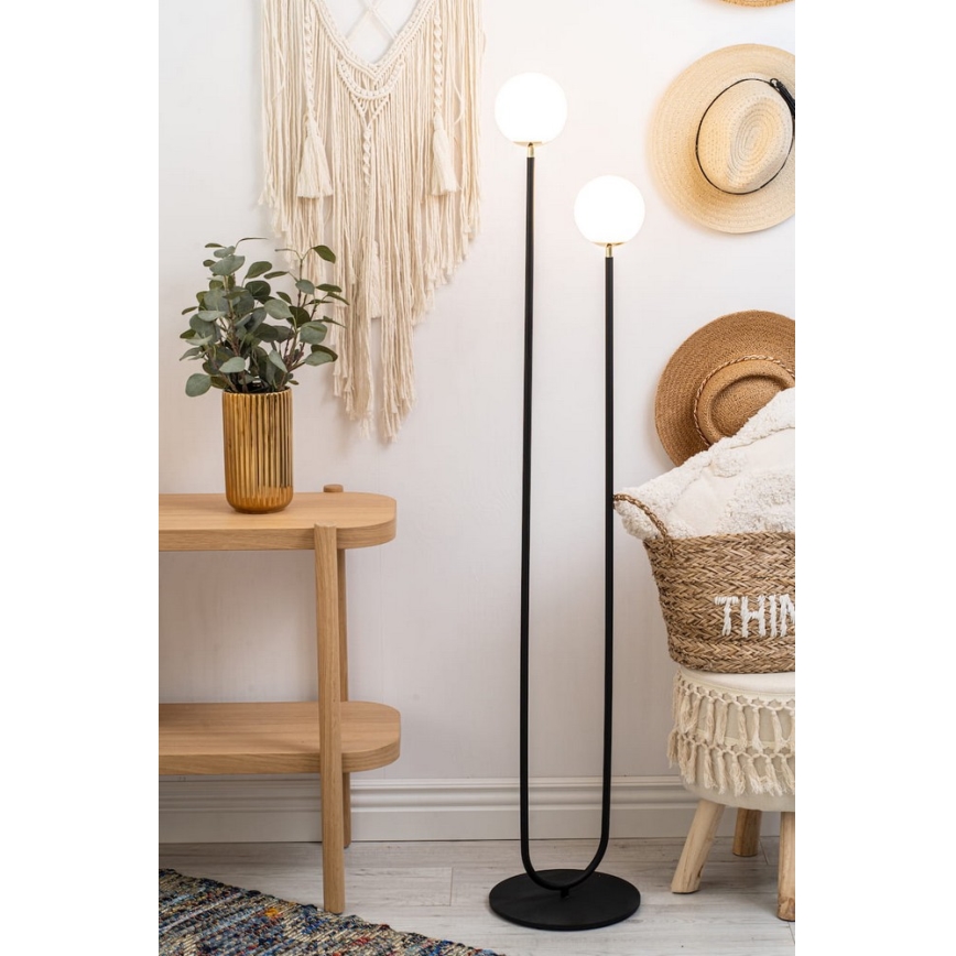 Argon 7073 - Állólámpa FERRONE 2xE14/7W/230V fekete/fehér/arany