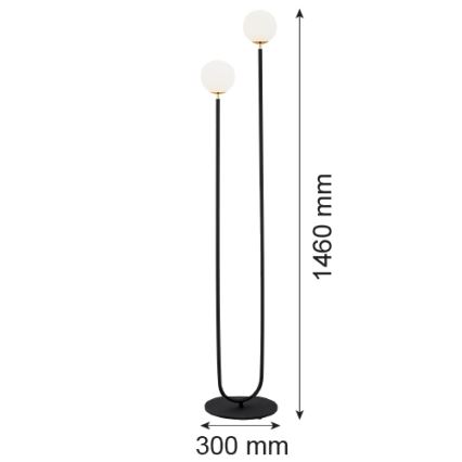 Argon 7073 - Állólámpa FERRONE 2xE14/7W/230V fekete/fehér/arany