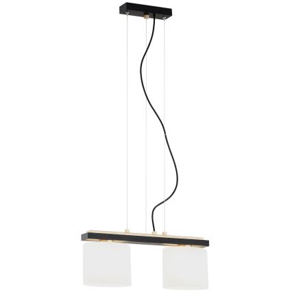 Argon 7164 - Csillár zsinóron CANOA 2xE27/15W/230V fekete