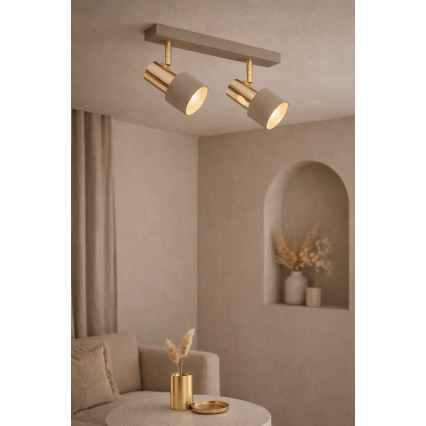 Argon 7299 - DOR irányítható spotlámpa, 2x E27/15W/230V, arany/bézs