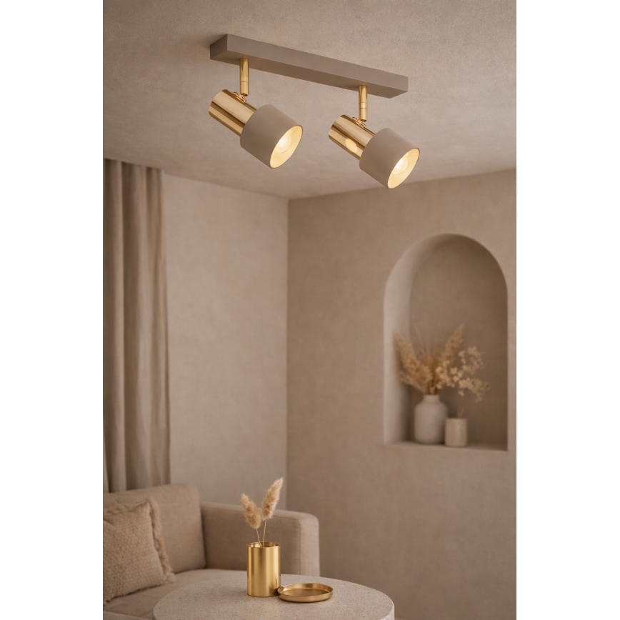 Argon 7299 - DOR irányítható spotlámpa, 2x E27/15W/230V, arany/bézs