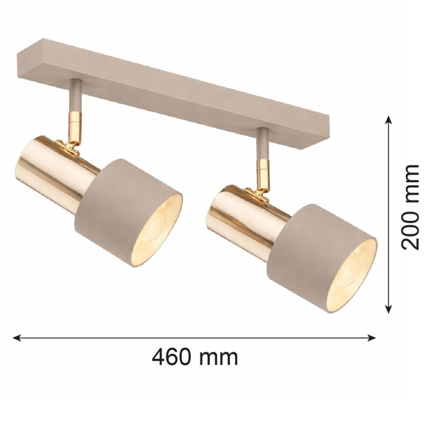 Argon 7299 - DOR irányítható spotlámpa, 2x E27/15W/230V, arany/bézs